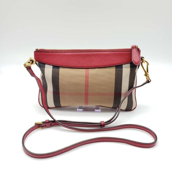 100% Authentic Burberry House Check Derby Peyton Crossbody Clutch Bag 370-081320 - Picture 2 of 11